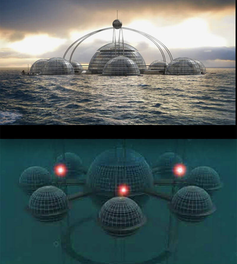Sub-Biosphere 2 closed-loop habitat concept above and below water
