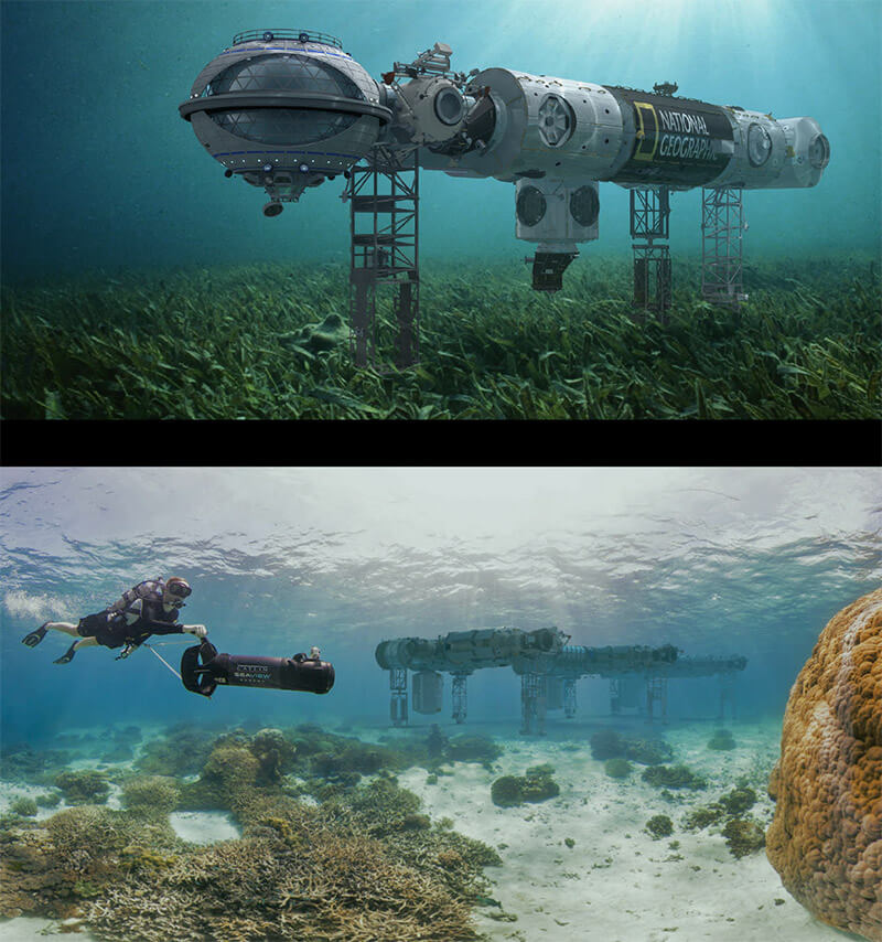 Underwater habitat and research facility concept for ocean exploration