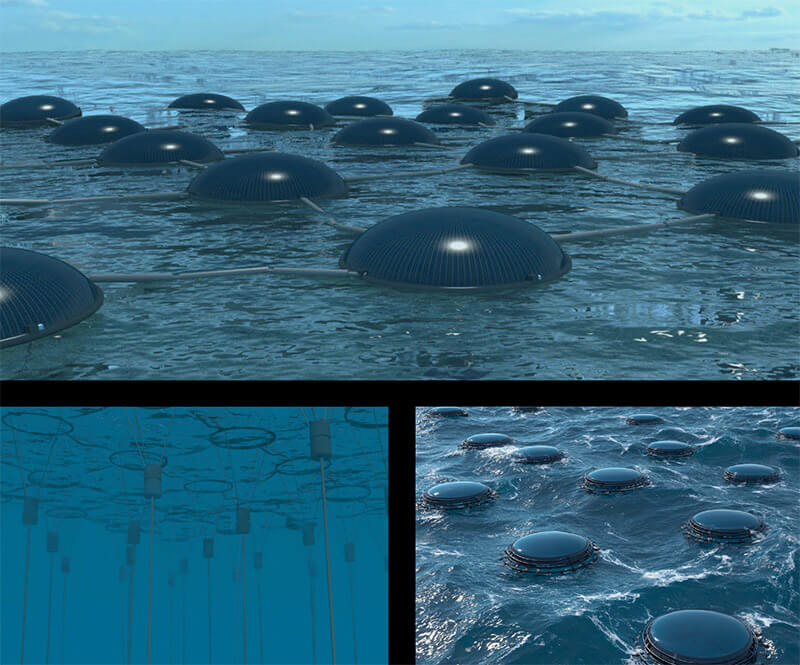 Floating energy farm concept with modular ocean energy units