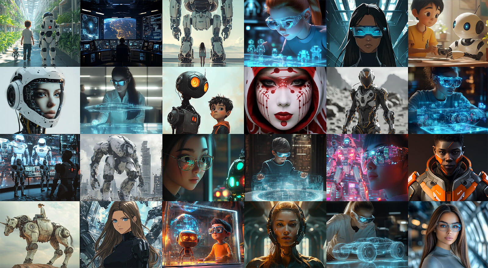 Storytelling and multimedia worlds gallery collage